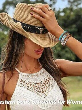 Western Bracelet Boho Leather Wrap Bracelets Turquoise Bracelet Trendy